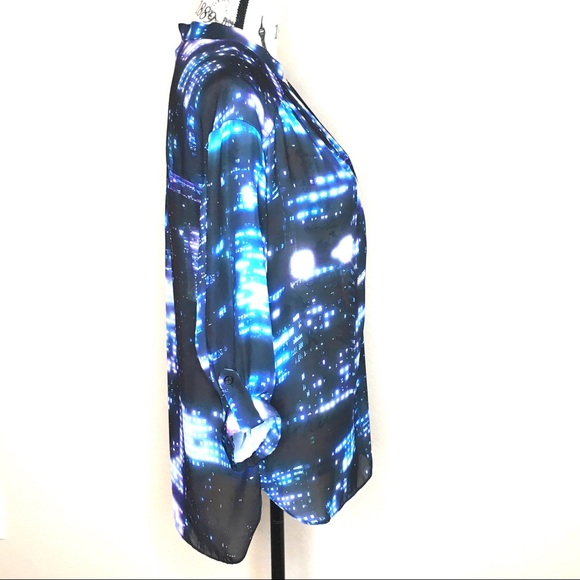 NWT Milly Katalina City Scape Blouse sz 8 - Picture 7 of 12